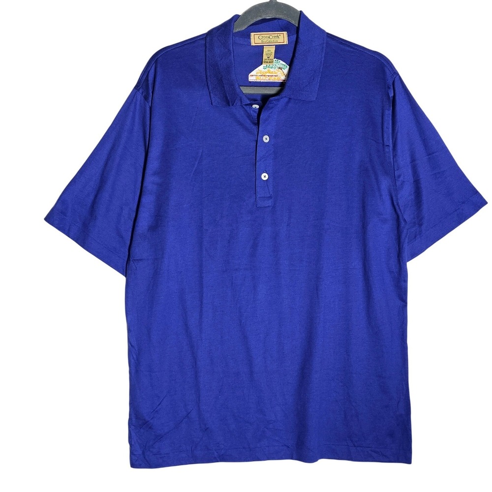 Vintage Cross Creek Pro Collection Mens Blue Supima Cotton Golf Polo Shirt USA M